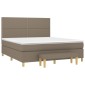 vidaXL Κρεβάτι Boxspring με Στρώμα Taupe 180x200 εκ. Υφασμάτινο