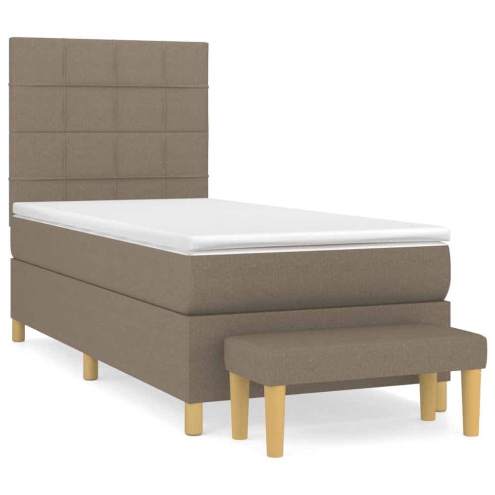 vidaXL Κρεβάτι Boxspring με Στρώμα Taupe 80x200 εκ. Υφασμάτινο