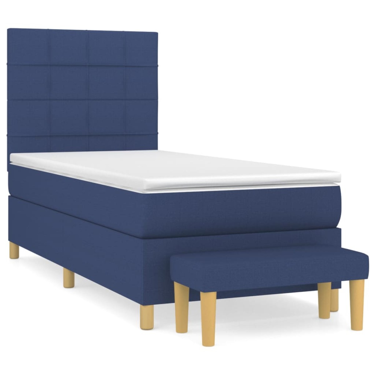 vidaXL Κρεβάτι Boxspring με Στρώμα Μπλε 80x200 εκ. Υφασμάτινο