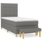 vidaXL Κρεβάτι Boxspring με Στρώμα Σκούρο Γκρι 90x190 εκ. Υφασμάτινο