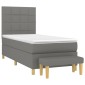 vidaXL Κρεβάτι Boxspring με Στρώμα Σκούρο Γκρι 90x190 εκ. Υφασμάτινο