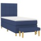 vidaXL Κρεβάτι Boxspring με Στρώμα Μπλε 90x190 εκ.Υφασμάτινο