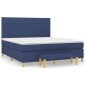 vidaXL Κρεβάτι Boxspring με Στρώμα Μπλε 160x200 εκ. Υφασμάτινο