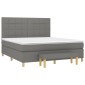 vidaXL Κρεβάτι Boxspring με Στρώμα Σκούρο Γκρι 180x200 εκ Υφασμάτιν