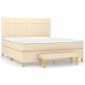 vidaXL Κρεβάτι Boxspring με Στρώμα Κρεμ 180x200 εκ. Υφασμάτινο