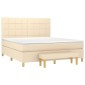 vidaXL Κρεβάτι Boxspring με Στρώμα Κρεμ 180x200 εκ. Υφασμάτινο