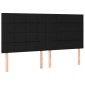 vidaXL Κρεβάτι Boxspring με Στρώμα Μαύρο 200x200 εκ. Υφασμάτινο