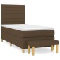 vidaXL Κρεβάτι Boxspring με Στρώμα Σκούρο Καφέ 80x200 εκ. Υφασμάτινο