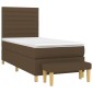 vidaXL Κρεβάτι Boxspring με Στρώμα Σκούρο Καφέ 80x200 εκ. Υφασμάτινο