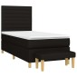 vidaXL Κρεβάτι Boxspring με Στρώμα Μαύρο 90x200 εκ. Υφασμάτινο