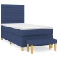 vidaXL Κρεβάτι Boxspring με Στρώμα Μπλε 90x200 εκ.Υφασμάτινο