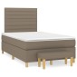 vidaXL Κρεβάτι Boxspring με Στρώμα Taupe 120x200 εκ. Υφασμάτινο