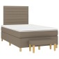 vidaXL Κρεβάτι Boxspring με Στρώμα Taupe 120x200 εκ. Υφασμάτινο