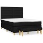 vidaXL Κρεβάτι Boxspring με Στρώμα Μαύρο 140x190 εκ. Υφασμάτινο