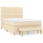 vidaXL Κρεβάτι Boxspring με Στρώμα Κρεμ 140x190 εκ. Υφασμάτινο
