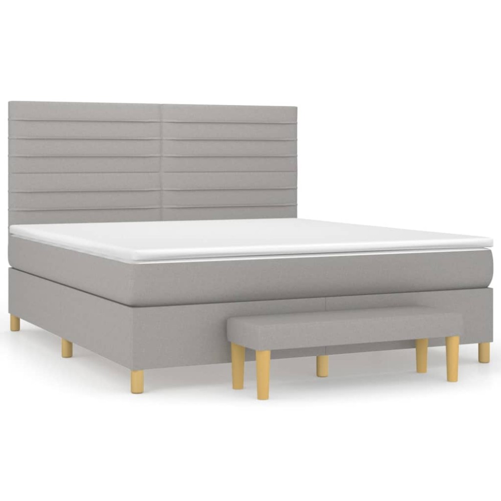 vidaXL Κρεβάτι Boxspring με Στρώμα Αν. Πράσινο 160x200εκ Υφασμάτινο