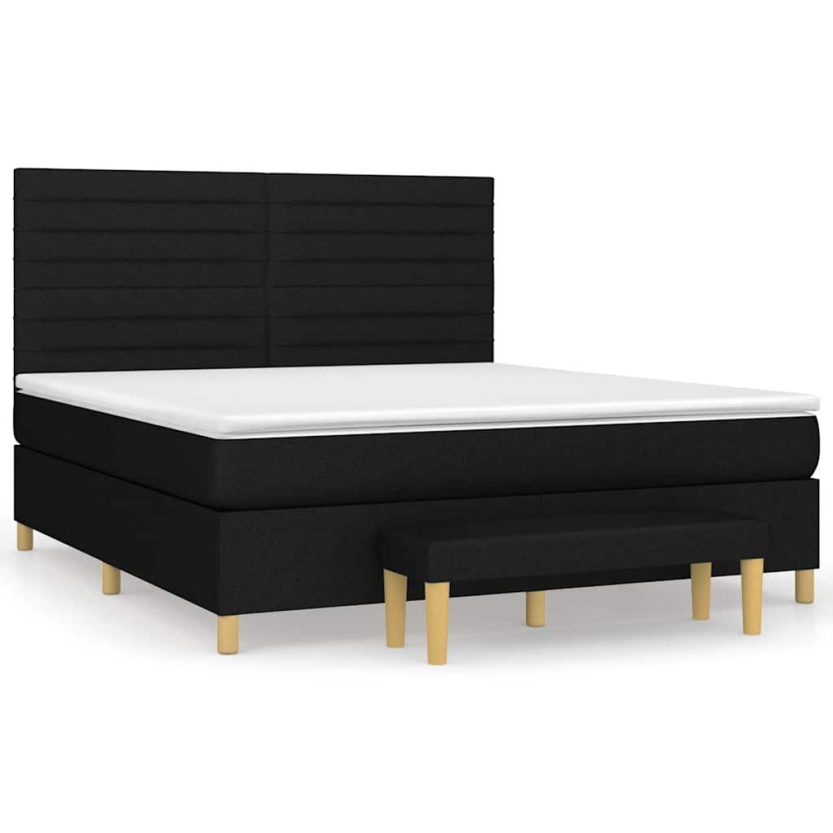 vidaXL Κρεβάτι Boxspring με Στρώμα Μαύρο 160x200 εκ. Υφασμάτινο