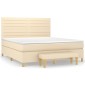 vidaXL Κρεβάτι Boxspring με Στρώμα Κρεμ 160x200 εκ. Υφασμάτινο