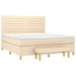 vidaXL Κρεβάτι Boxspring με Στρώμα Κρεμ 160x200 εκ. Υφασμάτινο