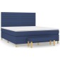 vidaXL Κρεβάτι Boxspring με Στρώμα Μπλε 160x200 εκ. Υφασμάτινο