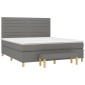 vidaXL Κρεβάτι Boxspring με Στρώμα Σκούρο Γκρι 180x200 εκ Υφασμάτιν