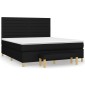 vidaXL Κρεβάτι Boxspring με Στρώμα Μαύρο 180x200 εκ. Υφασμάτινο