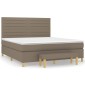 vidaXL Κρεβάτι Boxspring με Στρώμα Taupe 180x200 εκ. Υφασμάτινο