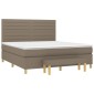 vidaXL Κρεβάτι Boxspring με Στρώμα Taupe 180x200 εκ. Υφασμάτινο