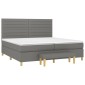 vidaXL Κρεβάτι Boxspring με Στρώμα Σκούρο Γκρι 200x200 εκ. Υφασμάτινο