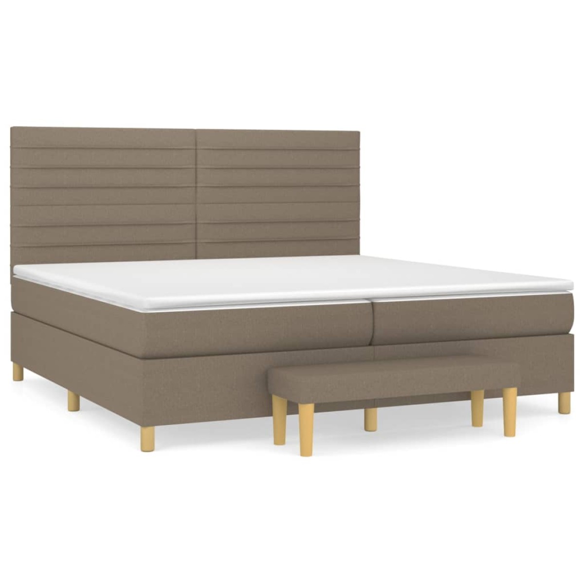 vidaXL Κρεβάτι Boxspring με Στρώμα Taupe 200x200 εκ. Υφασμάτινο