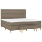 vidaXL Κρεβάτι Boxspring με Στρώμα Taupe 200x200 εκ. Υφασμάτινο