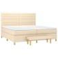 vidaXL Κρεβάτι Boxspring με Στρώμα Κρεμ 200x200 εκ. Υφασμάτινο