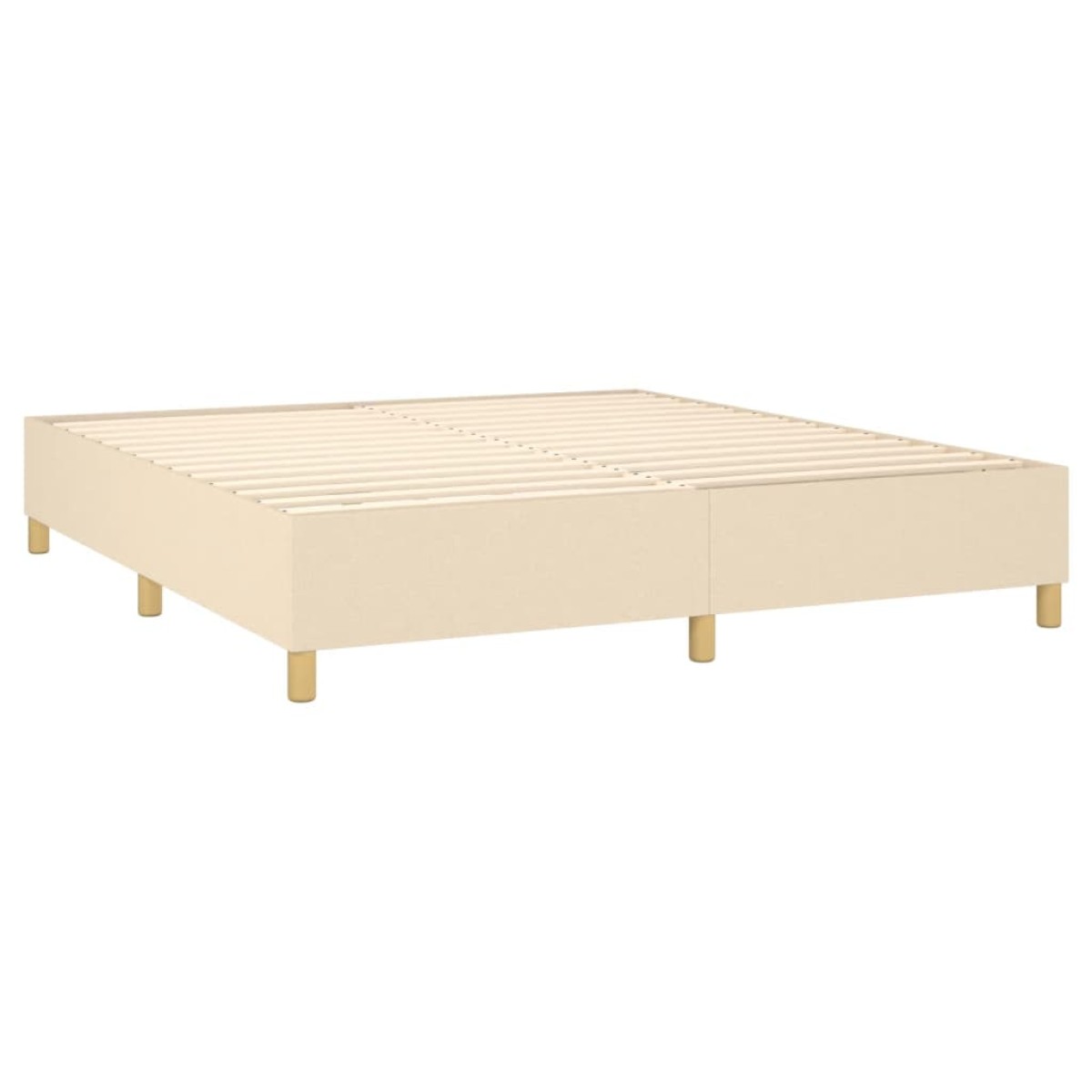 vidaXL Κρεβάτι Boxspring με Στρώμα Κρεμ 200x200 εκ. Υφασμάτινο