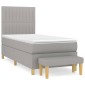 vidaXL Κρεβάτι Boxspring με Στρώμα Ανοιχτό Γκρι 80x200 εκ. Υφασμάτινο