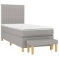 vidaXL Κρεβάτι Boxspring με Στρώμα Ανοιχτό Γκρι 80x200 εκ. Υφασμάτινο