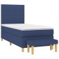 vidaXL Κρεβάτι Boxspring με Στρώμα Μπλε 90x200 εκ.Υφασμάτινο