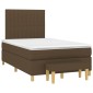 vidaXL Κρεβάτι Boxspring με Στρώμα Σκούρο Καφέ 120x200 εκ. Υφασμάτινο