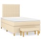 vidaXL Κρεβάτι Boxspring με Στρώμα Κρεμ 120x200 εκ. Υφασμάτινο