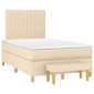 vidaXL Κρεβάτι Boxspring με Στρώμα Κρεμ 120x200 εκ. Υφασμάτινο