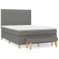 vidaXL Κρεβάτι Boxspring με Στρώμα Σκούρο Γκρι 140x190 εκ. Υφασμάτινο