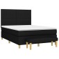 vidaXL Κρεβάτι Boxspring με Στρώμα Μαύρο 140x200 εκ. Υφασμάτινο