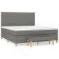 vidaXL Κρεβάτι Boxspring με Στρώμα Σκούρο Γκρι 160x200 εκ Υφασμάτινο