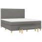 vidaXL Κρεβάτι Boxspring με Στρώμα Σκούρο Γκρι 160x200 εκ Υφασμάτινο