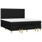 vidaXL Κρεβάτι Boxspring με Στρώμα Μαύρο 160x200 εκ. Υφασμάτινο