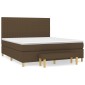 vidaXL Κρεβάτι Boxspring με Στρώμα Σκούρο Καφέ 160x200 εκ Υφασμάτινο