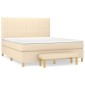 vidaXL Κρεβάτι Boxspring με Στρώμα Κρεμ 160x200 εκ. Υφασμάτινο