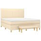 vidaXL Κρεβάτι Boxspring με Στρώμα Κρεμ 160x200 εκ. Υφασμάτινο