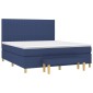 vidaXL Κρεβάτι Boxspring με Στρώμα Μπλε 160x200 εκ. Υφασμάτινο