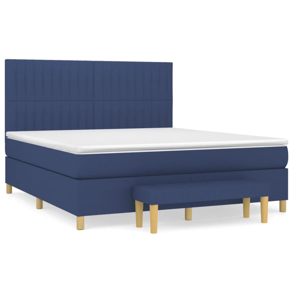 vidaXL Κρεβάτι Boxspring με Στρώμα Μπλε 180x200 εκ. Υφασμάτινο