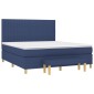 vidaXL Κρεβάτι Boxspring με Στρώμα Μπλε 180x200 εκ. Υφασμάτινο